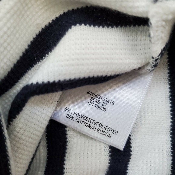 Simply Styled Top by Sears Womens Stripe Knit Classic White & Navy Blue Size XL - Picture 5 of 11